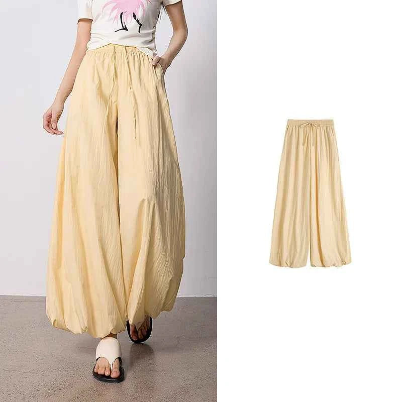TOYOUTH Women's Wrinkle-Resistant Wide Leg Pants 2026 Summer New Straight Cut Bud Trousers, Travel Friendly