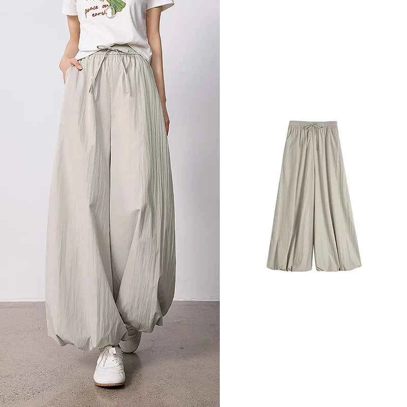 TOYOUTH Women's Wrinkle-Resistant Wide Leg Pants 2026 Summer New Straight Cut Bud Trousers, Travel Friendly