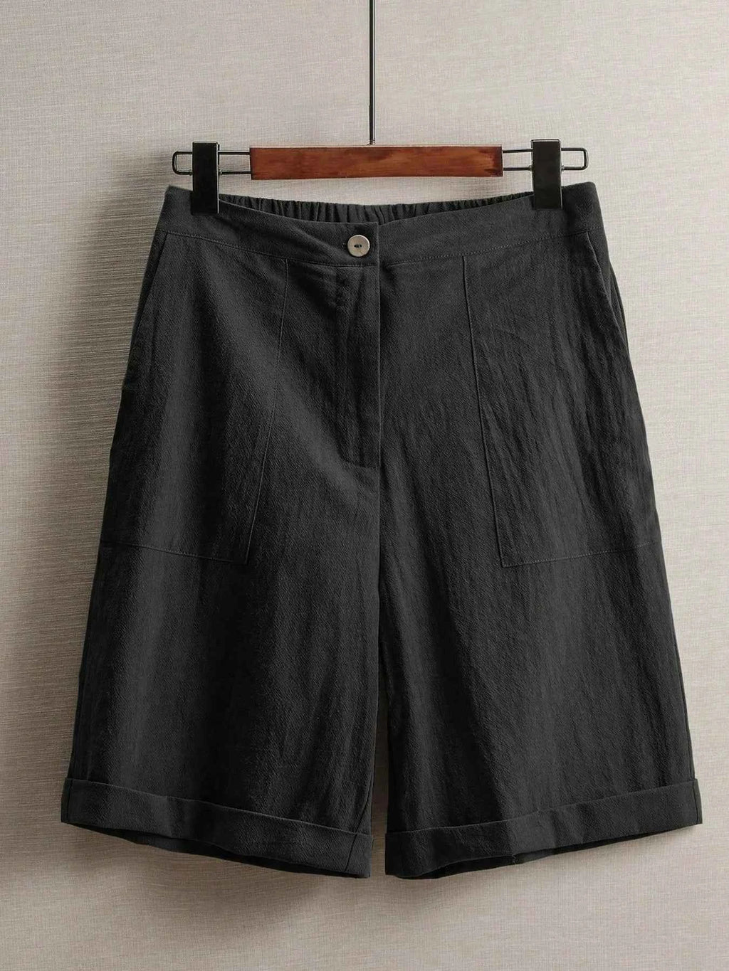 Summer women's thin five-point pants, wide-leg casual straight-leg high-waisted women's pants, fashionable outdoor sports pants