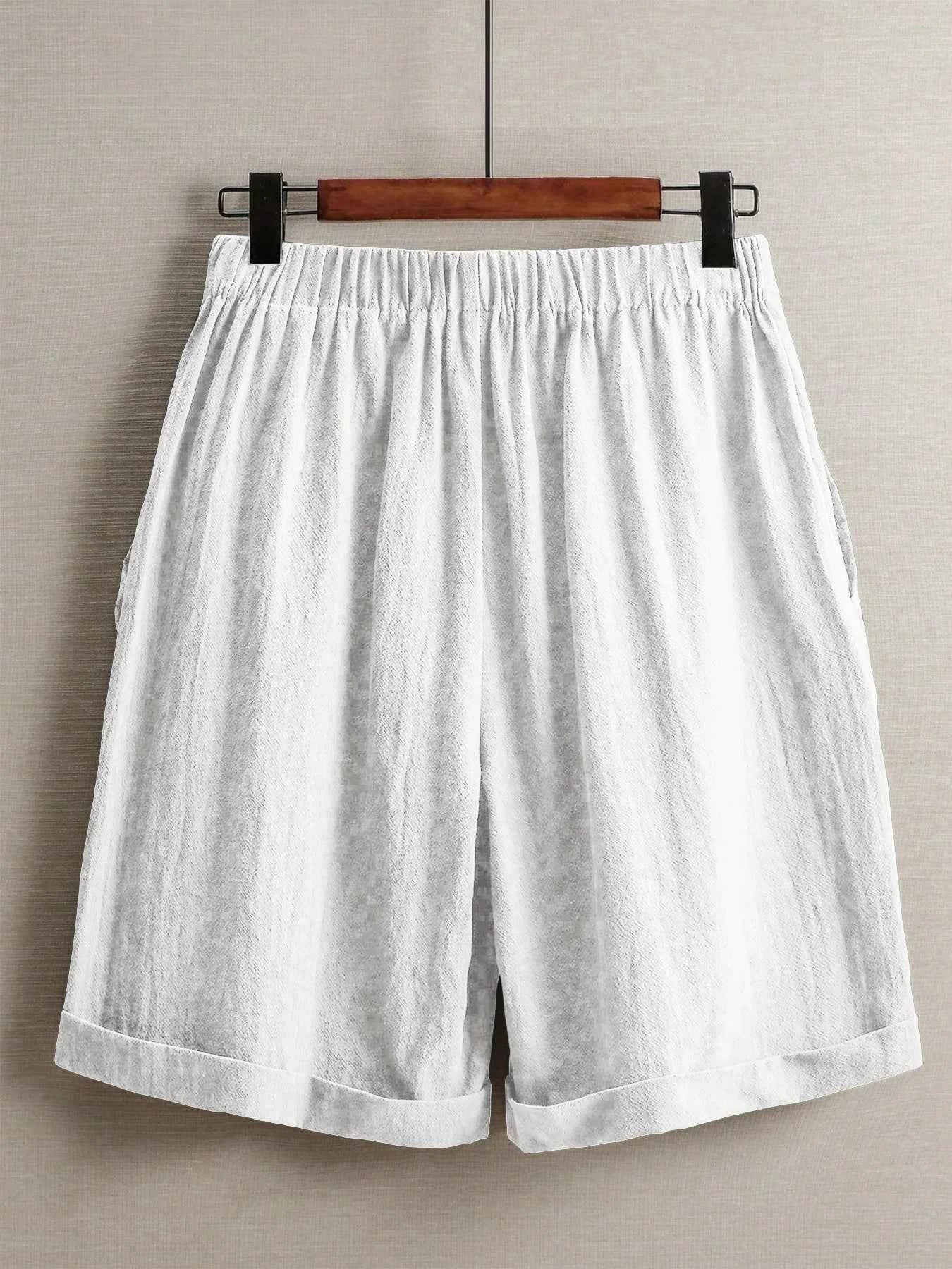 Summer women's thin five-point pants, wide-leg casual straight-leg high-waisted women's pants, fashionable outdoor sports pants