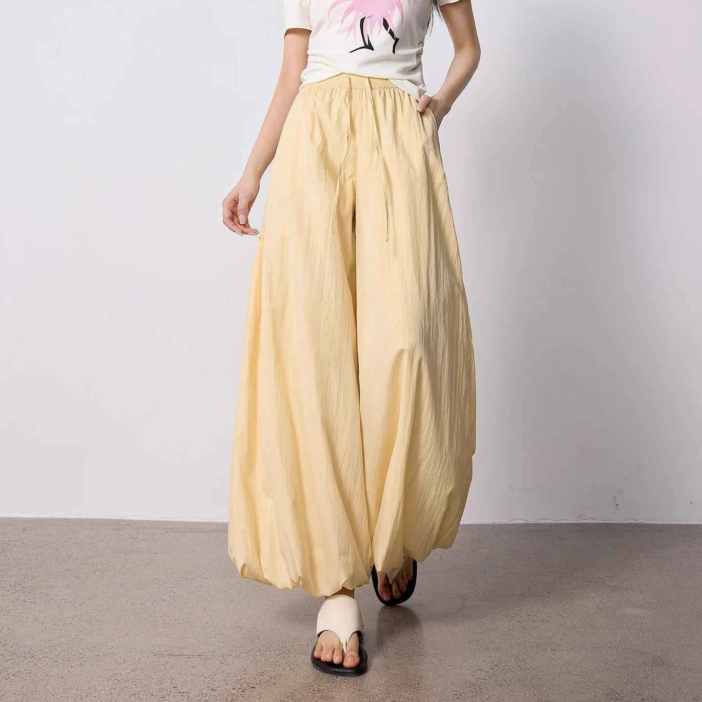 TOYOUTH Women's Wrinkle-Resistant Wide Leg Pants 2026 Summer New Straight Cut Bud Trousers, Travel Friendly