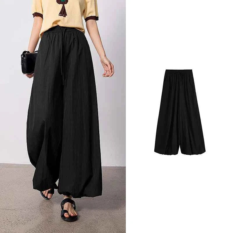 TOYOUTH Women's Wrinkle-Resistant Wide Leg Pants 2026 Summer New Straight Cut Bud Trousers, Travel Friendly